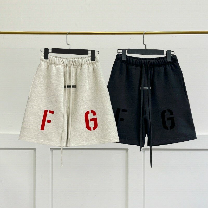 Summer-New-Men-s-Essentials-Cotton-Shorts-Flocking-FG-Logo-Shorts-High-Street-Hip-hop-Loose
