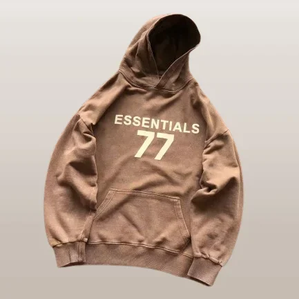 Essential 77 Brown Hoodie Essentials 1977 Gray Hoodie